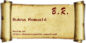 Bukna Romuald névjegykártya